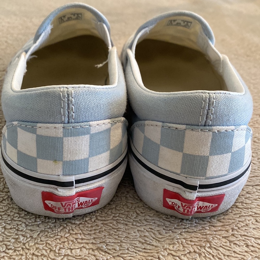 Girl’s Vans baby blue and white checkered - Picture 2 of 6